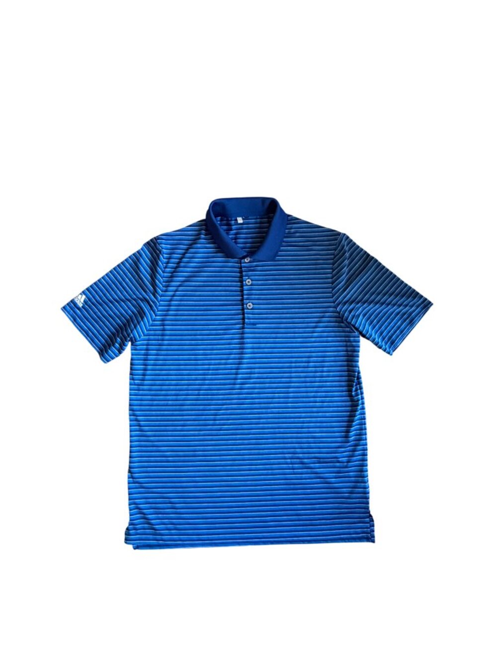 Adidas Ultimate 365 Blue Stripe Golf Polo Men’s M Performance Shirt $15